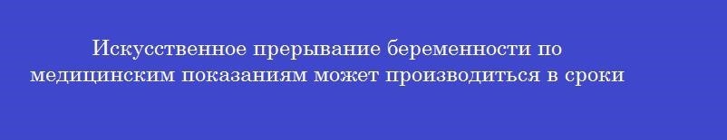 Искусственное прерывание беременности по медицинским показаниям может производиться в сроки