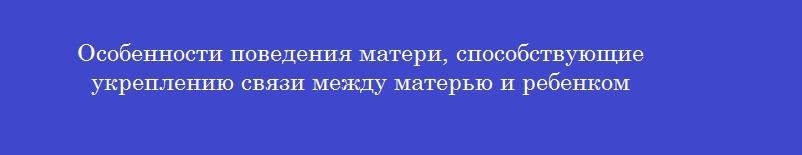 Особенности поведения матери, способствующие укреплению связи между матерью и ребенком Особенности поведения матери, способствующие укреплению связи между матерью и ребенком