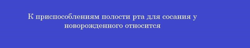 К приспособлениям полости рта для сосания у новорожденного относится