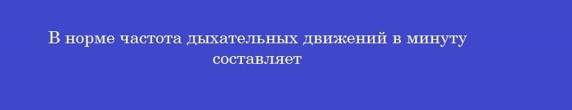В норме частота дыхательных движений в минуту составляет