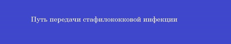 Путь передачи стафилококковой инфекции