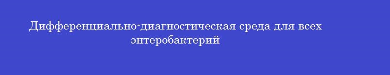 Дифференциально-диагностическая среда для всех энтеробактерий