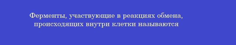 Ферменты, участвующие в реакциях обмена, происходящих внутри клетки называются