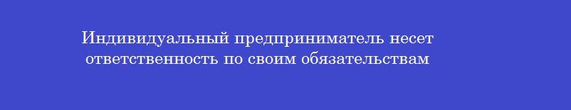 Индивидуальный предприниматель несет ответственность по своим обязательствам