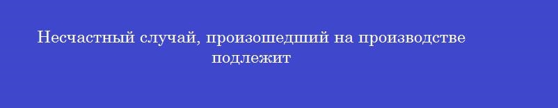 Несчастный случай, произошедший на производстве подлежит