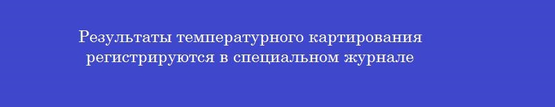 Результаты температурного картирования регистрируются в специальном журнале