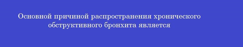 Основной причиной распространения хронического обструктивного бронхита является