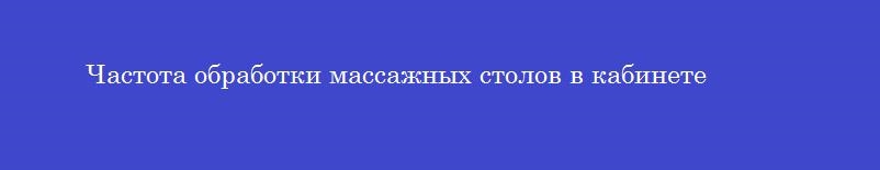 Частота обработки массажных столов в кабинете