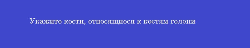 Укажите кости, относящиеся к костям голени
